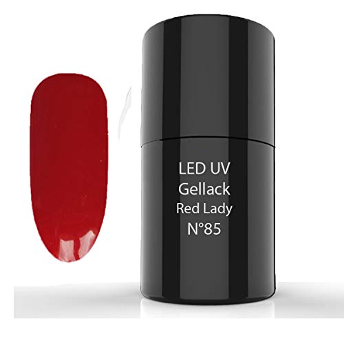 LED de UV gellack, Hybrid Polish, 85 Red Lady - Esmaltes de Uñas, Esmaltes en Gel Uñas UV LED, Esmaltes Semipermanentes para Uñas - Pintauñas para Manucira Profesional