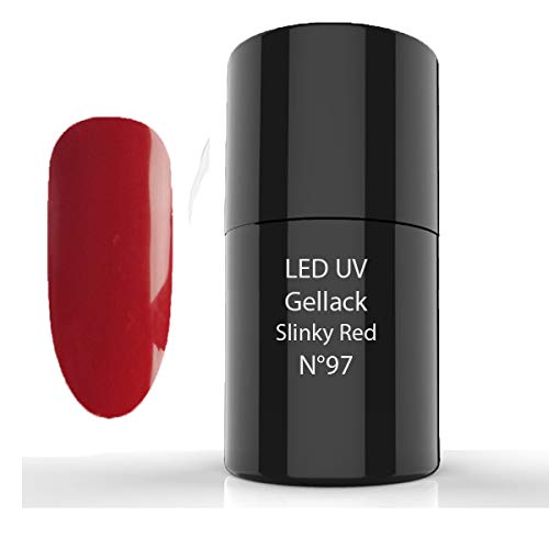 LED de UV gellack, Hybrid Polish, 97 Slinky Red - Esmaltes de Uñas, Esmaltes en Gel Uñas UV LED, Esmaltes Semipermanentes para Uñas - Pintauñas para Manucira Profesional