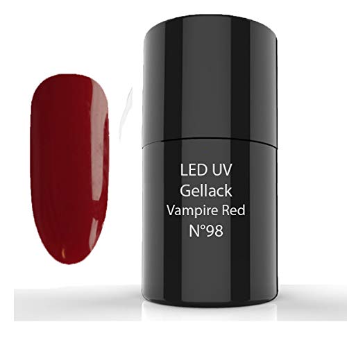 LED de UV gellack, Hybrid Polish, 98 Vampire Red - Esmaltes de Uñas, Esmaltes en Gel Uñas UV LED, Esmaltes Semipermanentes para Uñas - Pintauñas para Manucira Profesional