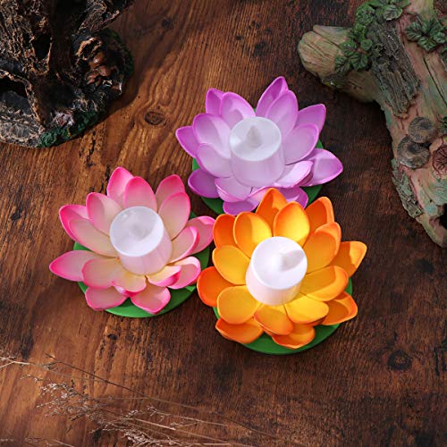 LEDMOMO 5 unids Lámpara de Loto Flotante Deseando Lily Candle Lotus Tealight Artificial Vela Flor Linternas Piscina Luz para Festival