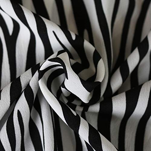 LEEDY Moda Mujer con Cuello En V Manga Larga Gasa Estampado De Cebra Camisa Suelta Ocasional Camiseta