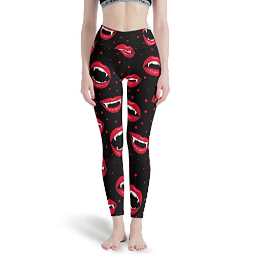 Leggings para mujer, sexy, Halloween, vampiro, color rojo, para exteriores, yoga, para mujer blanco XS