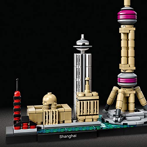 LEGO Architecture - Shanghái, Set de Construcción de Skyline con el World Financial Center y la Torre de la Perla Oriental, Regalo Coleccionable (21039)