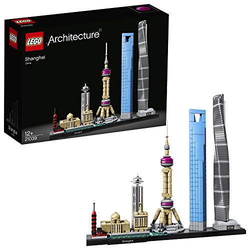 LEGO Architecture - Shanghái, Set de Construcción de Skyline con el World Financial Center y la Torre de la Perla Oriental, Regalo Coleccionable (21039)