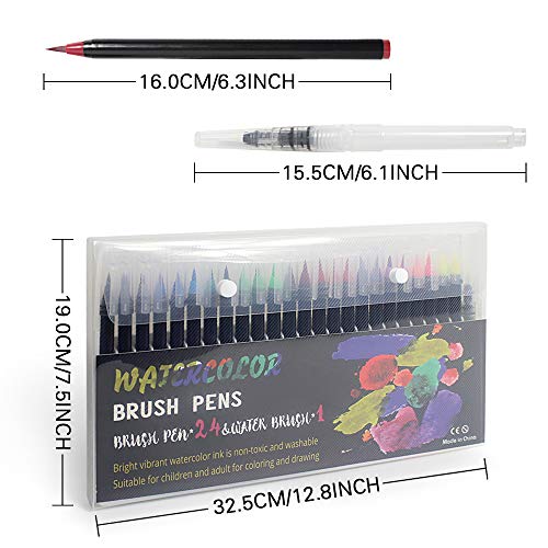 Lehoo Castle Rotuladores Punta de Pincel Bolígrafos de Acuarela y 1 Agua Pincel Rotuladores Punta Pincel de Nylon Flexibles Para Manga Bullet Journal Caligrafía y Dibujos Coloreado (50)