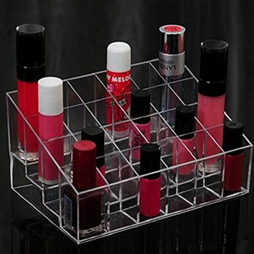 Leisial 24 Soporte para Pintalabios Clara Acrílico Cosméticos Organizador Caso Transparente Cosméticos Pequeño Rack de Muestras (#1)