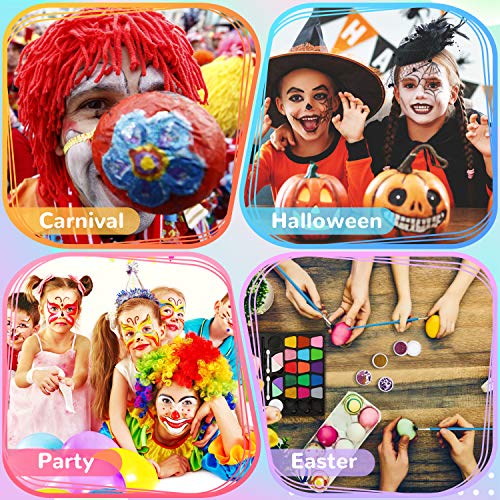 lenbest Pinturas Cara, Pintura Facial con 1 Libro Tutorial de Pintura Facial, 17 Colores de Pintura, 256 Pegatinas de Diamantes de Imitación, Maquillaje al Agua para Halloween / Fiestas ect