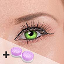 Lentillas de colores verde – sin graduación – cool green – para ojos claros & oscuros – estuche de lentillas gratis – dos lentillas