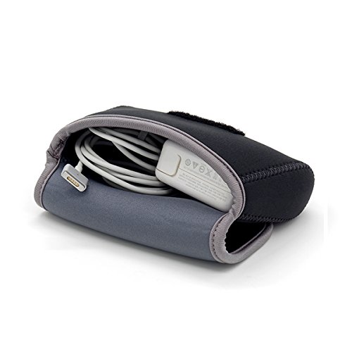 LENTION Funda blanda, Electronics Organizador Bolsa para MacBook Accesorios (portátil ratón/adaptador de alimentación/cables/accesorio de móvil/SSD/HDD Enclosure/banco de la energía) - Gris Oscuro