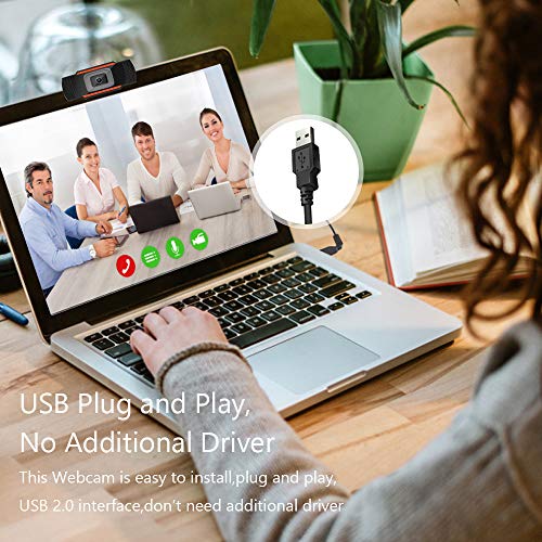 Lepeuxi 720P Cámara Web Computadora Cámara USB con Micrófono para Transmisión en Vivo Enseñanza EnLínea Video Llamadas, Conferencias, Juegos