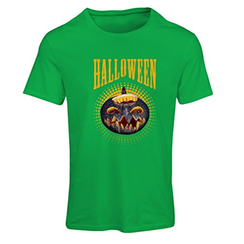 lepni.me Camiseta Mujer Calabaza de Halloween - Ideas del Traje del Partido 2017 (Small Verde Multicolor)