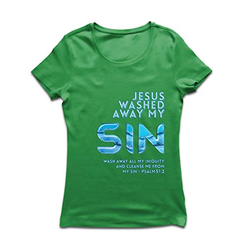 lepni.me Camiseta Mujer Verso bíblico: Jesús quitó mi Pecado, Regalos de Moda Cristiana (Small Verde Multicolor)