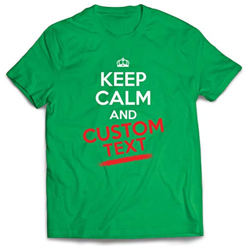 lepni.me Camisetas Hombre Personalizado Mantenga Calma Cualquier Nombre Texto Citas Regalo (X-Large Verde Multicolor)