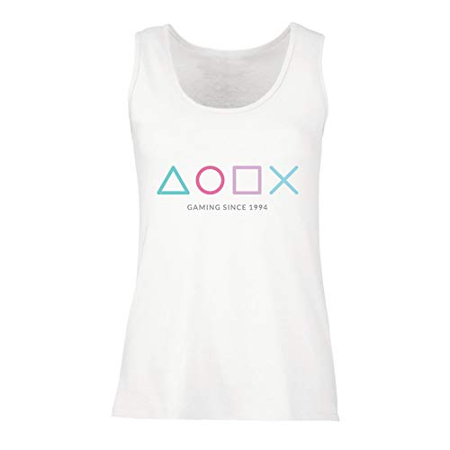 lepni.me Camisetas sin Mangas para Mujer Controlador de Videojuegos, Regalo para Gamer, Indumentaria para Amantes de los Juegos (XX-Large Blanco Multicolor)