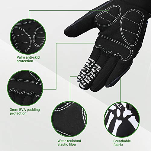 LERWAY Guantes de Ciclismo Antideslizante de Dedo Completo MTB Bicicleta Moto Accesorios Guantes para Deportes al Aire Libre Monstruo Guantes de Esqueleto Creativo (M)