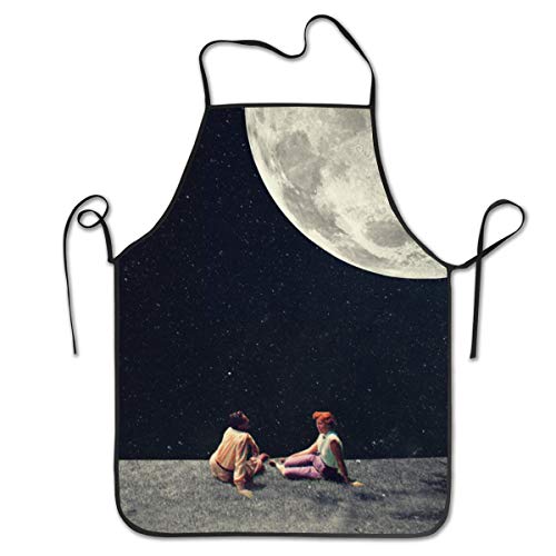 Lesif - Delantal con babero, diseño con texto "I Gave You The Moon For A Smile