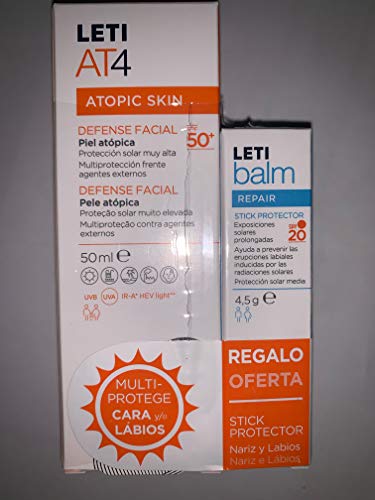 LETI AT4. DEFENSE FACIAL 50+. 50ML. REGALO LETIBALM LABIAL4,5G