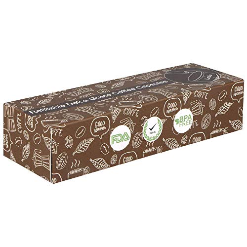 Letilio Filtros Cápsulas de Café puede rellenar reutilizar para Dolce Gusto Cafetera fuerte al menos 160 veces de usos para reemplazo,6 pcs con 2 cucharón de plástico y 2 cepillo de limpieza
