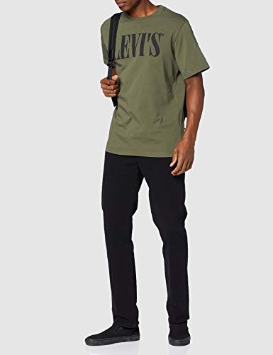 Levi's Relaxed Graphic tee Camiseta, Verde (90's Serif Logo Olive Night 0028), Medium para Hombre
