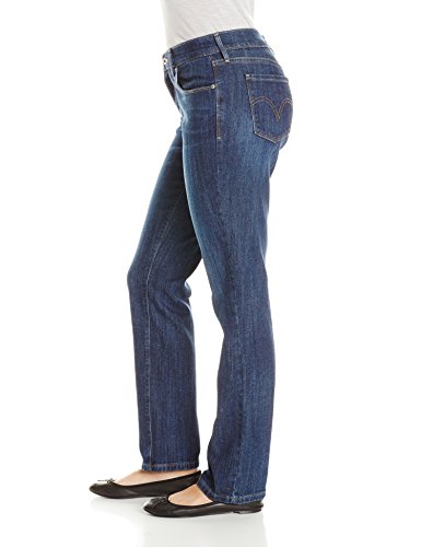 Levi's Straight 505 - Vaqueros para Mujer Azul Sleek (sin Agua). 60 ES/Largo