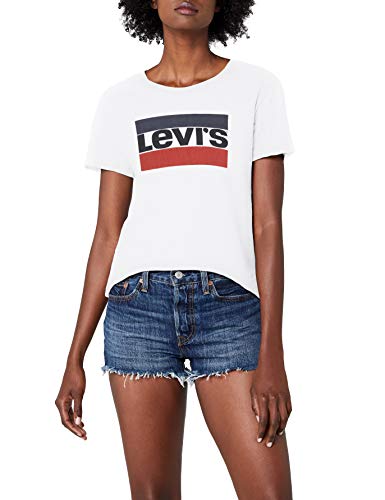 Levi's The Perfect Tee, Camiseta, Mujer, Blanco (White 297), XS
