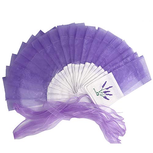 LEZED Bolsa de Bolsita de Lavanda Bolsa de Bolsita vacías de Lavanda de Organza Bolsas de Lavanda de los perfumados per Lavanda Flores Secas Especias Arroz Joyas Dulces Regalo Recuerdo 20 Piezas