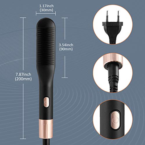 Liaboe alisador barba hombre，cepillo alisar barba，plancha barba，Cepillo Alisador de Barba ，Peine Barba Flequillo Eléctrico Profesional Multifuncional Cepillo para Hombre Mujer