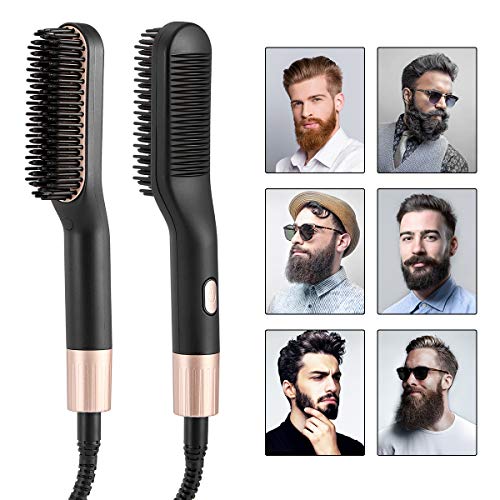 Liaboe alisador barba hombre，cepillo alisar barba，plancha barba，Cepillo Alisador de Barba ，Peine Barba Flequillo Eléctrico Profesional Multifuncional Cepillo para Hombre Mujer