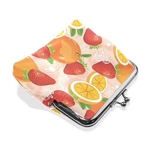 LIANCHENYI Love Oranges Strawberries Monedero Mini monedero para mujeres y niñas