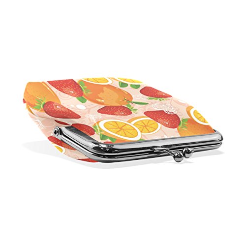 LIANCHENYI Love Oranges Strawberries Monedero Mini monedero para mujeres y niñas