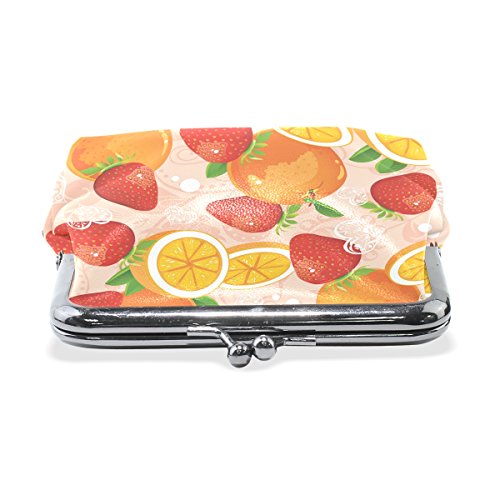 LIANCHENYI Love Oranges Strawberries Monedero Mini monedero para mujeres y niñas