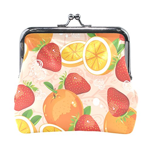 LIANCHENYI Love Oranges Strawberries Monedero Mini monedero para mujeres y niñas