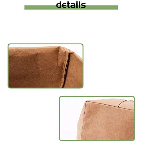 LIAOER Bolsa Almacenamiento, Bolsa Almacenamiento Cosméticos, Bolsa Almacenamiento Cosméticos Papel Kraft Lavable, Bolsa Cepillo Cosmético Gran Capacidad-Chocolate_pequeña
