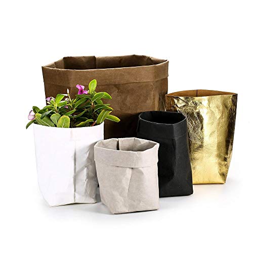 LIAOER Bolsa Almacenamiento, Bolsa Almacenamiento Cosméticos, Bolsa Almacenamiento Cosméticos Papel Kraft Lavable, Bolsa Cepillo Cosmético Gran Capacidad-Chocolate_pequeña