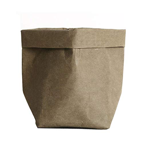LIAOER Bolsa Almacenamiento, Bolsa Almacenamiento Cosméticos, Bolsa Almacenamiento Cosméticos Papel Kraft Lavable, Bolsa Cepillo Cosmético Gran Capacidad-Chocolate_pequeña