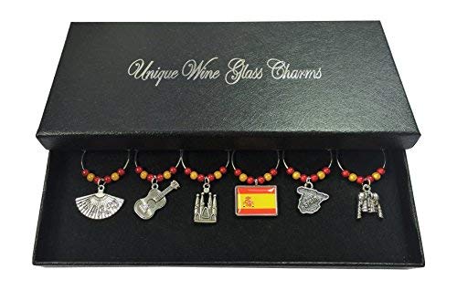 Libby's Market Place - Abalorio de copa de vino con diseños inspirados en España
