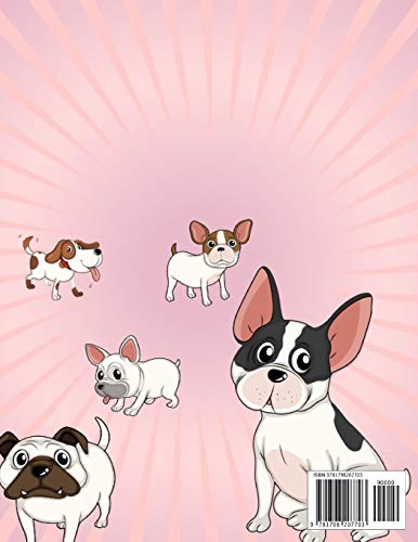 Libreta de Apuntes: Libreta Rayada con tema de Perros Pugs Bulldog Frances Hoja Blanca  8.5 x 11  in (21.59 x 27.9 cm) 120 paginas