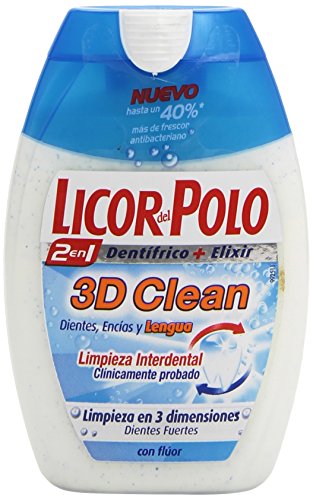 Licor del Polo - 3D Clean - 2 en 1 Dentífrico + Elixir - 75 ml