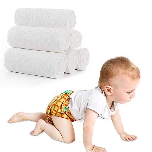 Lictin 10PCS Pañales Lavables para Bebés-Pañales Lavables para Bebés con Microfibra de Doble Capa, Alta Absorción，Lavable, Reutilizable, Seguro, Higiénico y Ecológico（35 * 13 cm）