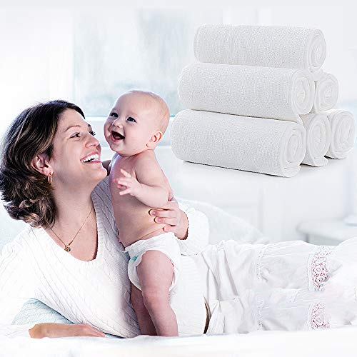 Lictin 10PCS Pañales Lavables para Bebés-Pañales Lavables para Bebés con Microfibra de Doble Capa, Alta Absorción，Lavable, Reutilizable, Seguro, Higiénico y Ecológico（35 * 13 cm）