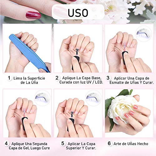 Lictin Esmalte de uñas-8 Colores Esmaltes Semipermanentes de Uñas, Set Esmalte de Uñas con Placas de Colores (Rosa)