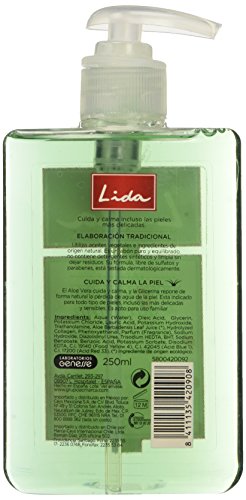 Lida Jabón 100% Natural Manos Glicerina y Aloe Vera - 250 ml