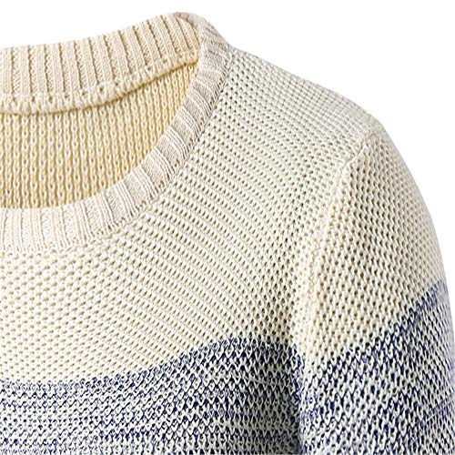 LiDaiJin SuéTer De Punto Grueso De Rayas De Colores De OtoñO E Invierno para Hombre