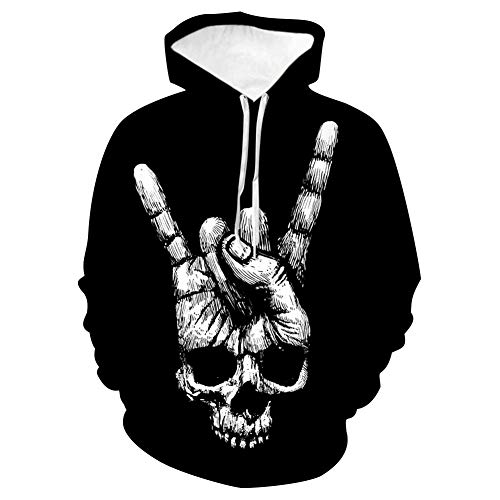 LiDaiJin SuéTeres con Capucha para Hombres Y Mujeres PatróN De Estampado De Calavera 3D Sudadera con Capucha Deportiva De OtoñO E Invierno