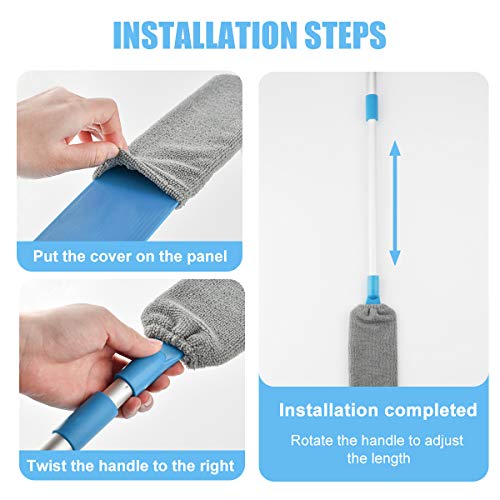 Lidasen - Cepillo de limpieza extensible para sofá, cabecera, con mango extralargo, cepillo de limpieza ajustable para cama, techos altos, muebles, espacio inferior para el hogar