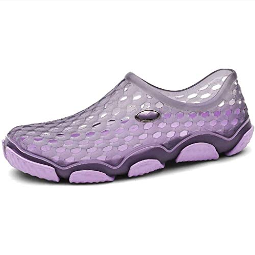 LIfav Transpirable Zapatillas Pisos Aguas Arriba De Zapatos, Zapatos con Agujeros De Drenaje De Agua De La Aguamarina Zapatos De Playa para Mujer para Hombre,Púrpura,44