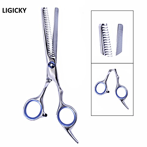 LIGICKY Juego de Tijeras y Útiles de Peluquería Peluquero Profesional acero inoxidable Entresacar/Texturización Tijeras para Barbero/Salón/Hogar