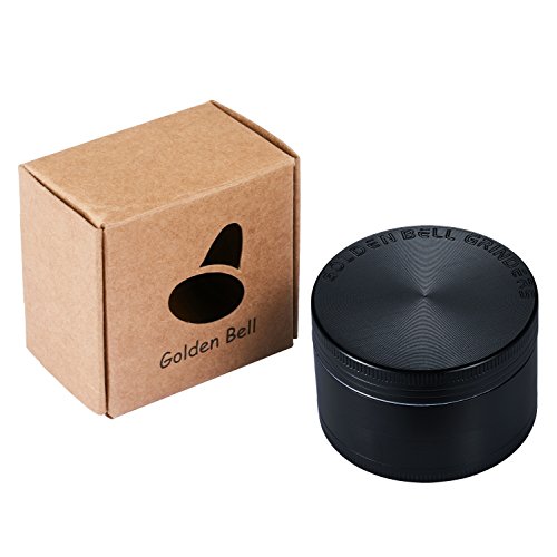 LIHAO 2" Grinder 4 Piezas Grinder Metálico con Rascador Polen para Hierbas y Especias (5cm, Negro)