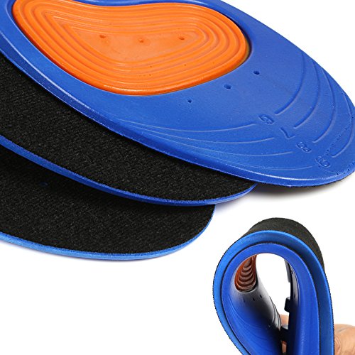 LIHAO 2 Pares de Plantillas Zapatos Unisex Plantillas Gel Deportivas(Azul y Naranja)(EU38-42)