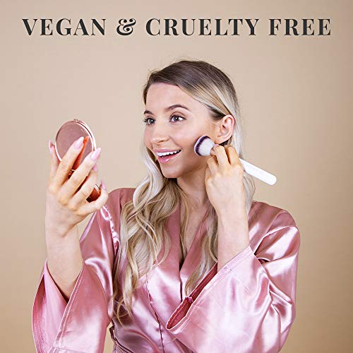 Lily England Juego de Brochas de Maquillaje en Oro Rosa con Estuche de Mármol. Las 12 Mejores Brochas de Maquillaje para Cara y Ojos